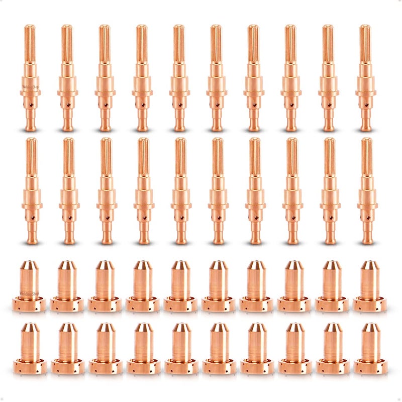 WeldingStop 40pcs SL60 Electrode 9-8215 Tips 9-8211 Nozzle 80A for Thermal Dynamics SL60 SL100 Torch CutMaster 52 82 152 102 Plasma Cutter Consumables - Image 1